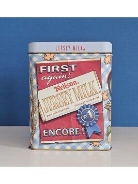 Vintage Neilson's Jersey Milk Hinged Tin, Farmhouse Decor, At The Fall Fair